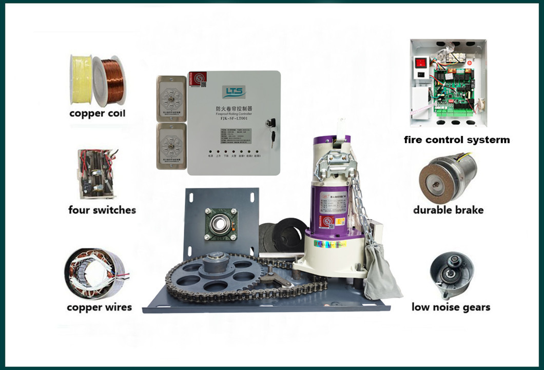 AC 1000kg Roller Shutter Motors 380V Fire Rated Door Opener