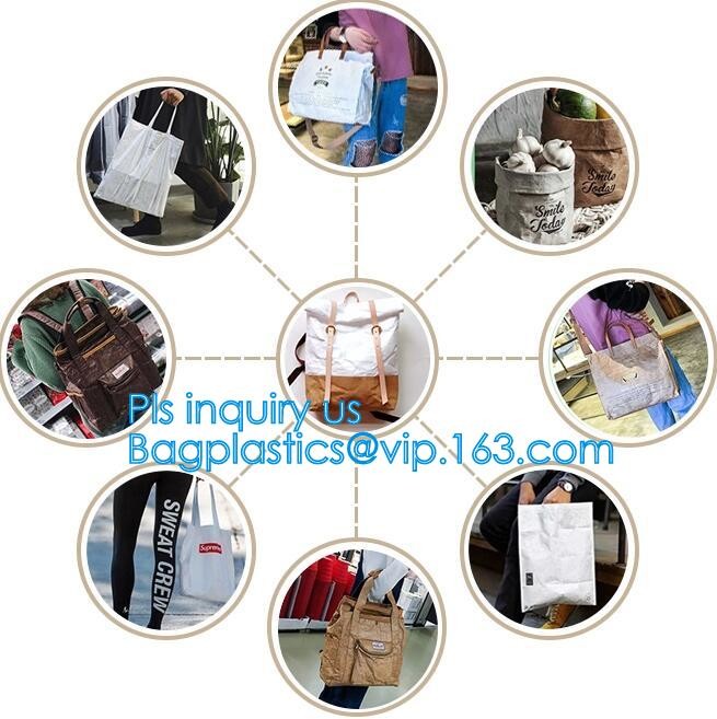 Custom Tyvek Paper Zipper Cosmetic Makeup Bag With Leather Handle,untearable tyvek zipper cosmetic bag,Environmentally f