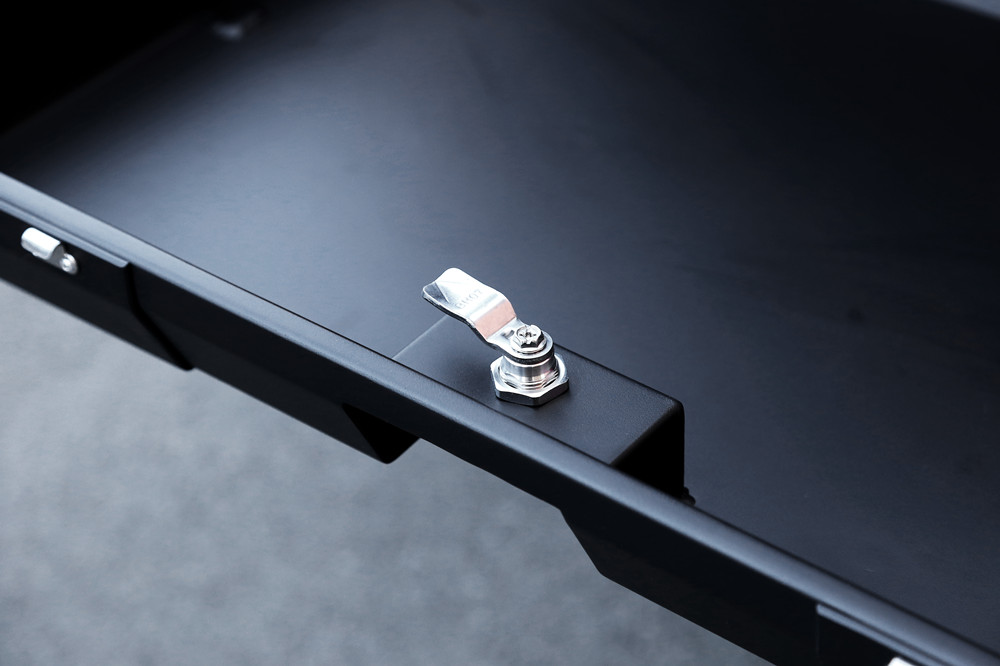 Efficiently Organize Tools with Aluminum Storage Box in Matte Black Powder Coating