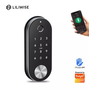 Liliwise Smart Door Lock with 6V Battery 35~55mm Door Thickness and 200