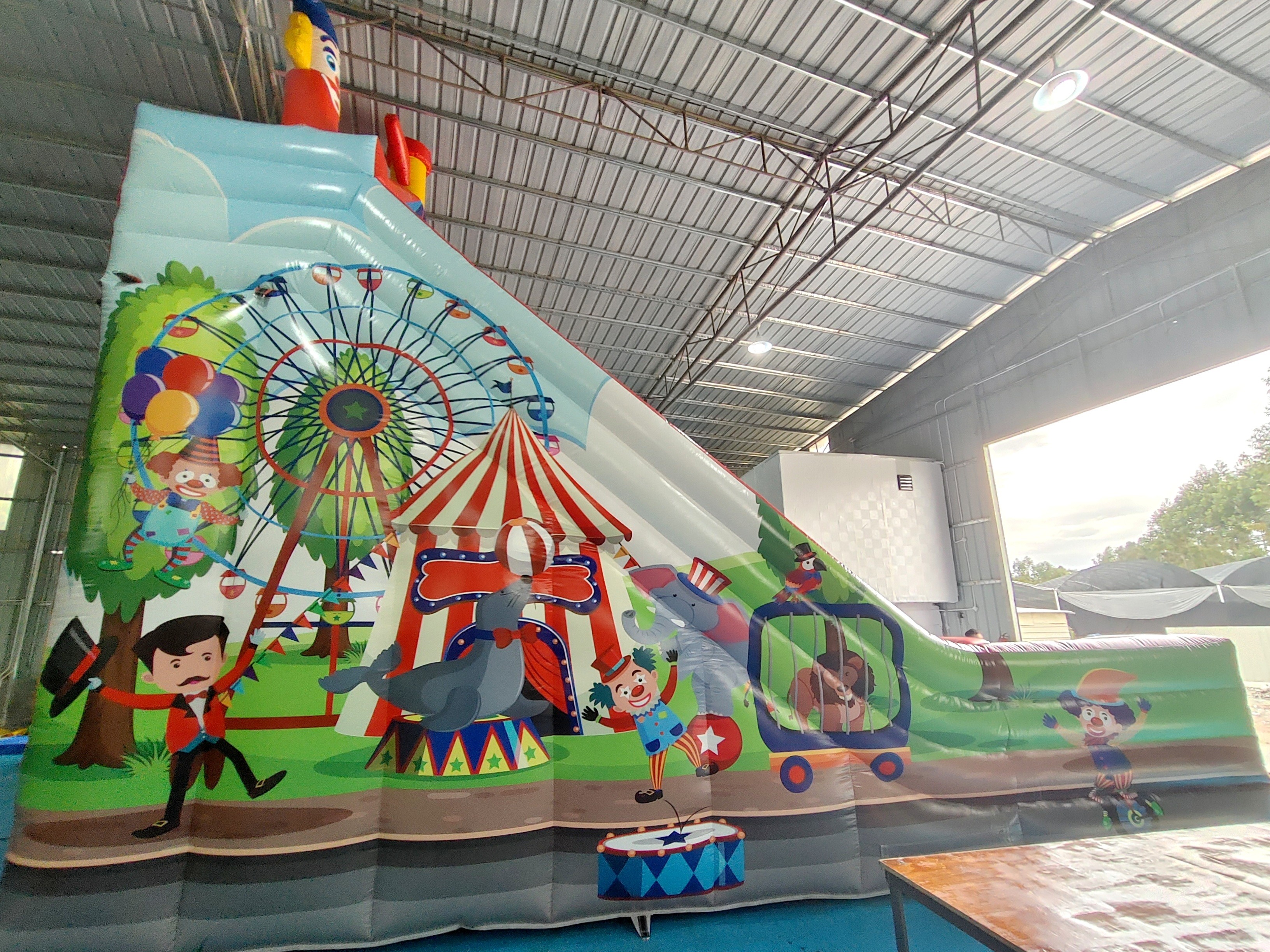 Commercial Digital Printing Inflatable Big Slides Clown Circus Printing Inflatable Slides Castle For Outdoor For Kids
