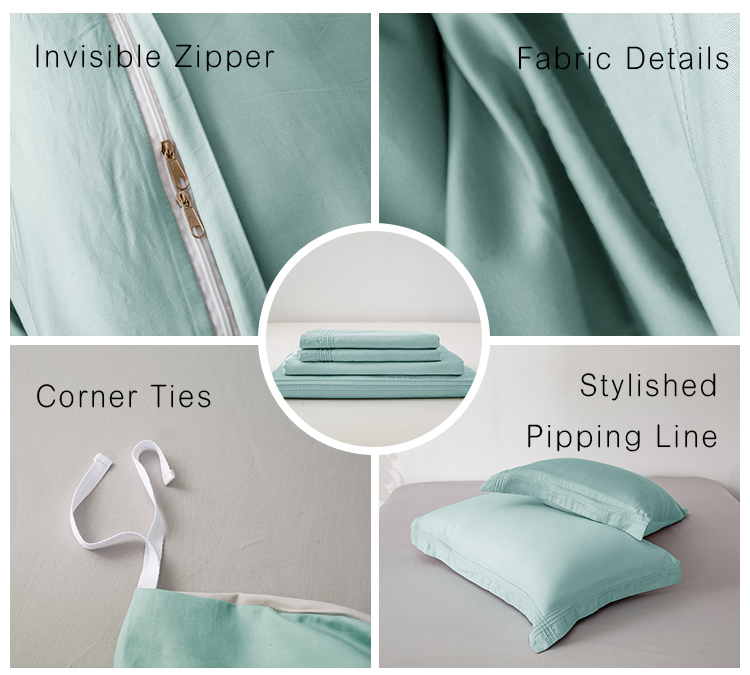 Comfortable Cotton Duvet Cover Set for Home Hotel Hospital School Solid Pattern