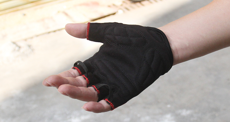 Outdoor Sports Bike Half Finger Gloves Customized Label Bright Color Printed