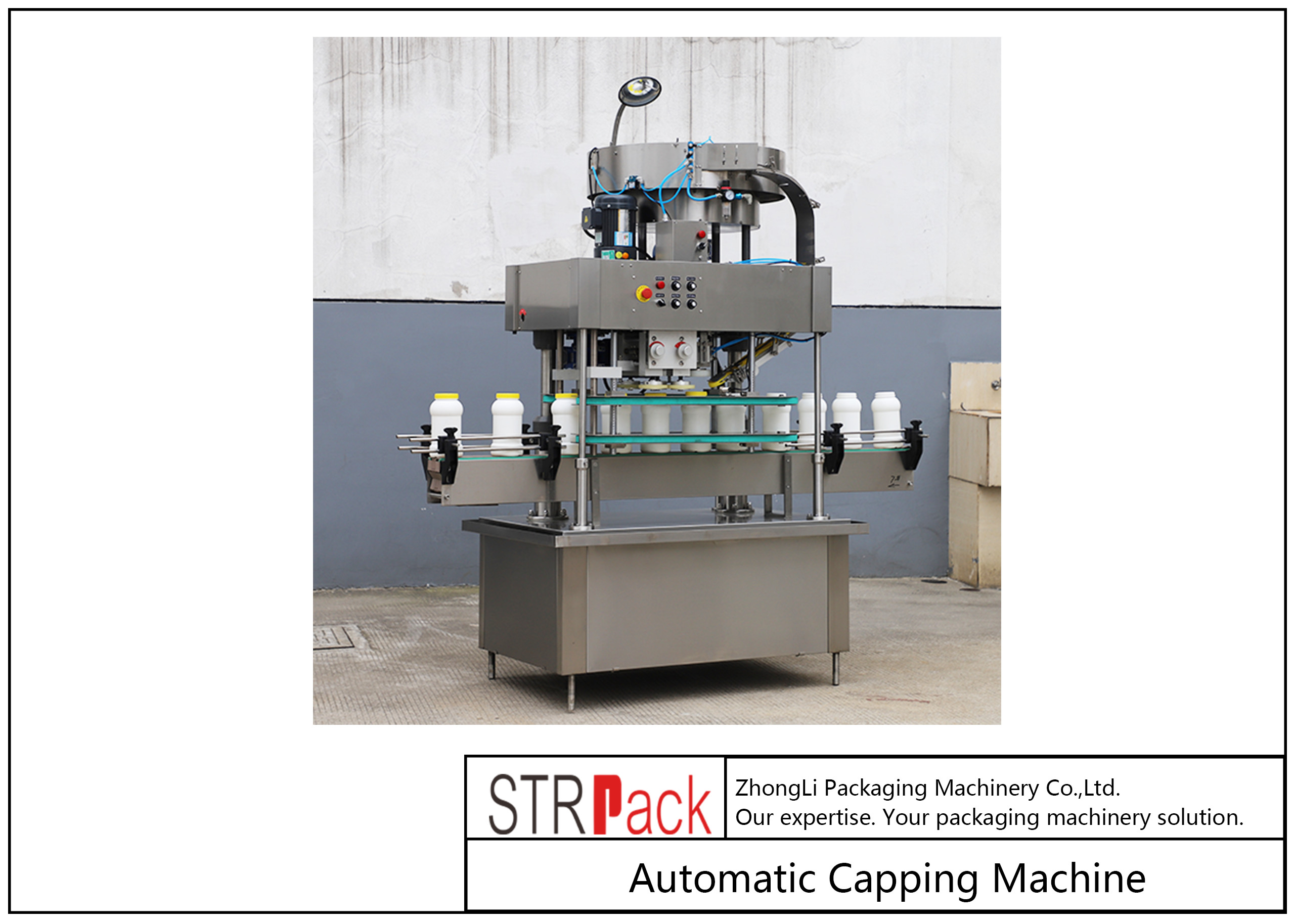 PLC Automatic Plastic Jar Capping Machine 2.5kw 50HZ 60HZ