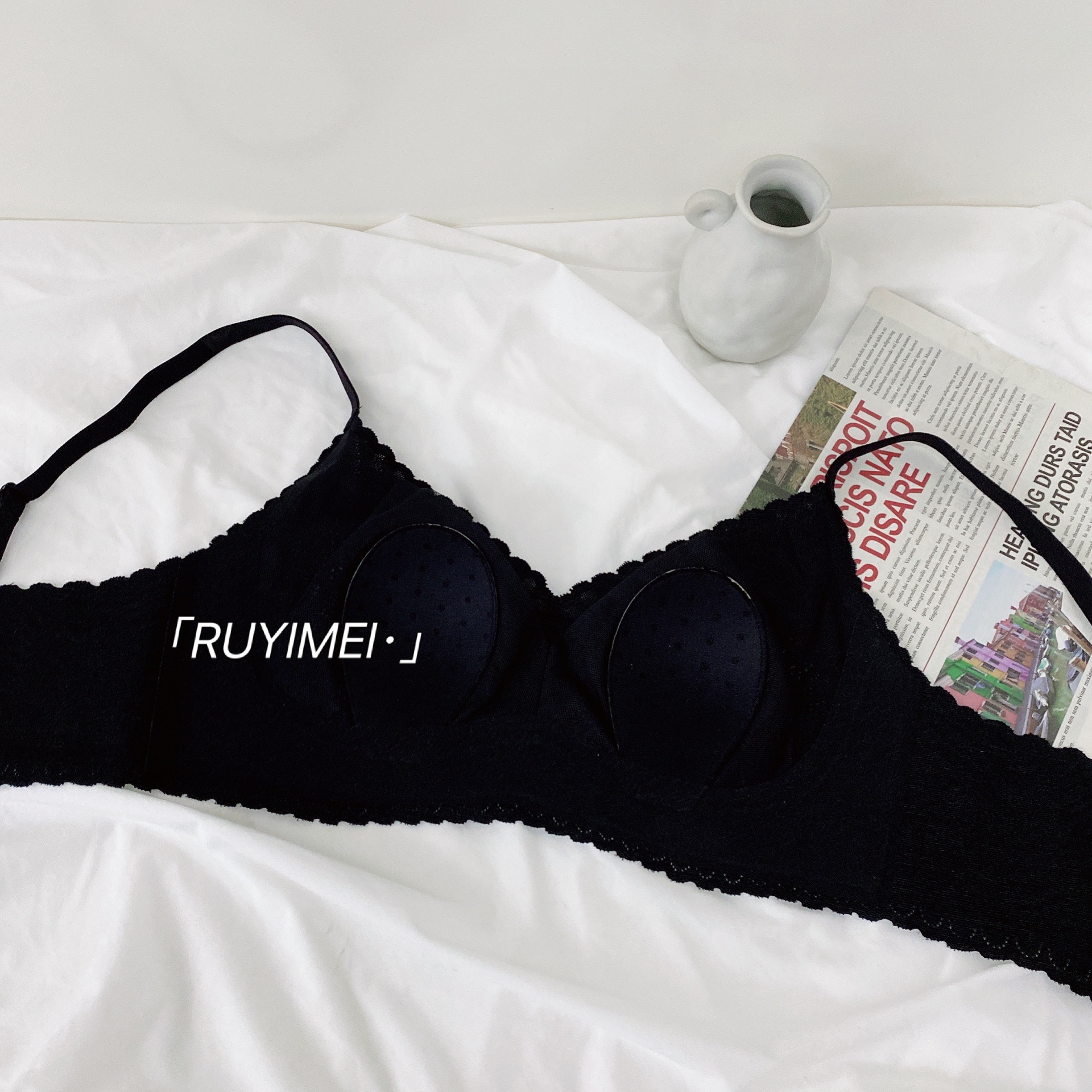 Traceless breathable Lingerie women's one-piece thin lace bra underwire bra lace underwear