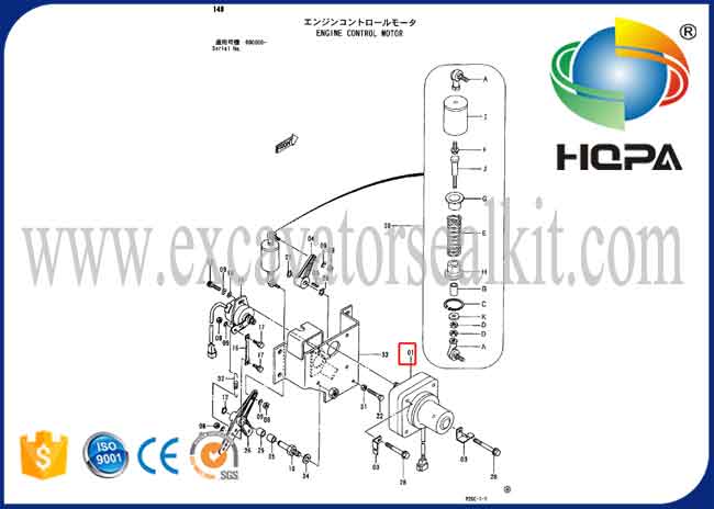 4257163 4188762 Stepping Throttle Motor Square Single Cable for Hitachi EX200-3 EX200-2