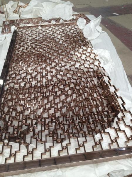 Mirror Rose Gold Stainless Steel Perforated Panels For Facade/Wall Cladding/
