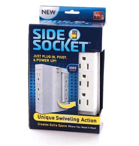 Multifunction Side Swivel Socket , ABS Copper Space Saving Wall Power Strip