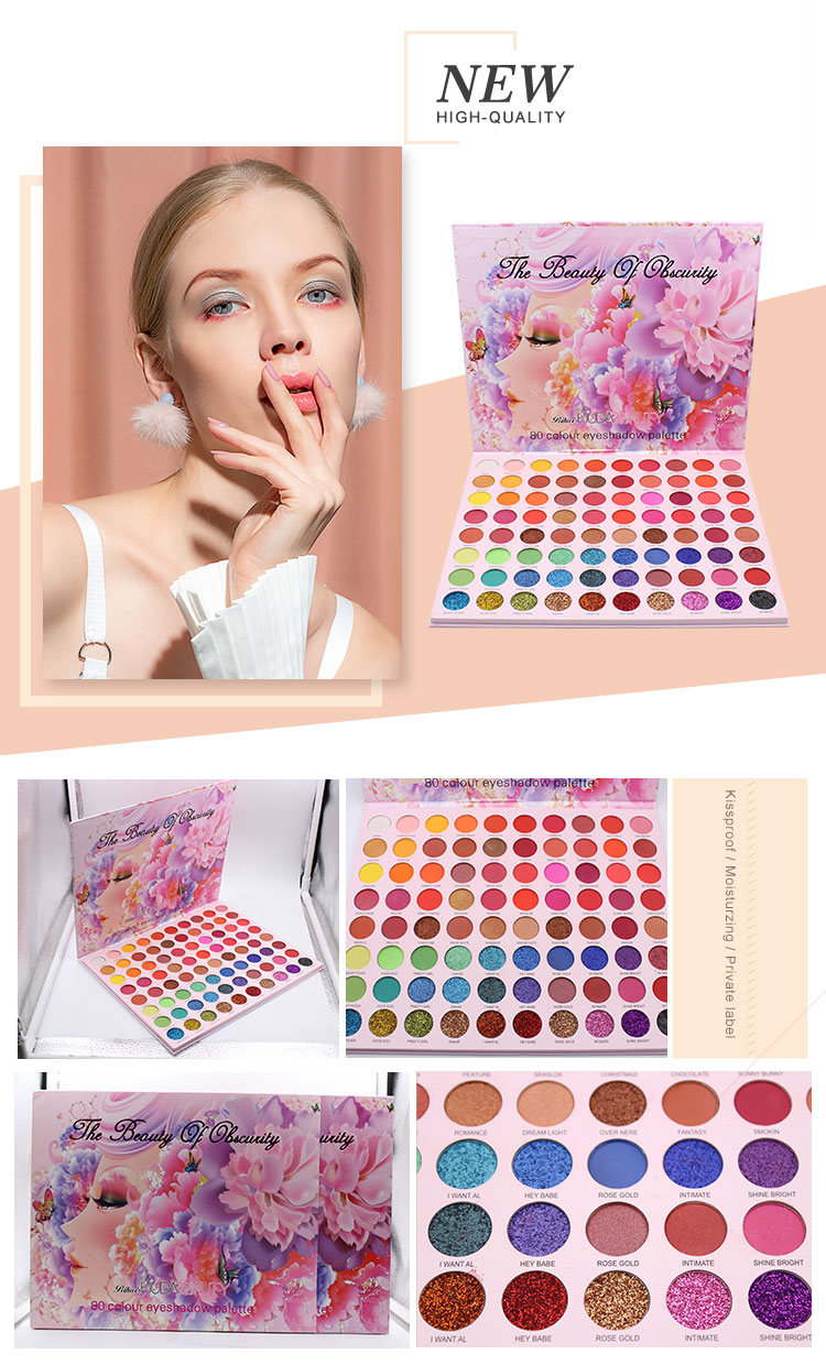80 Colors Shimmer Glitter Pigmented Eye Shadow Mineral Waterproof