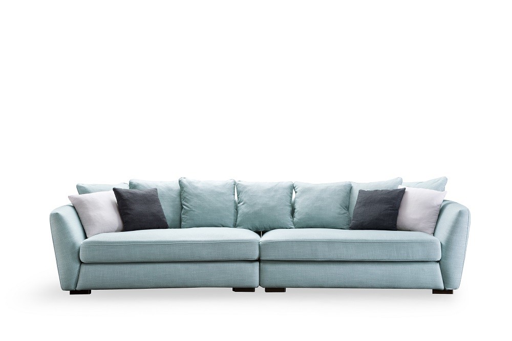 4 Seater Latest Living Room Design Modern Fabric Linen Long Sofa