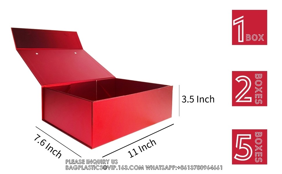 Christmas Gift Boxes With Lids - Beautiful Assorted Boxes For Wrapping Gifts With 4 Inch Deep Robe Boxes