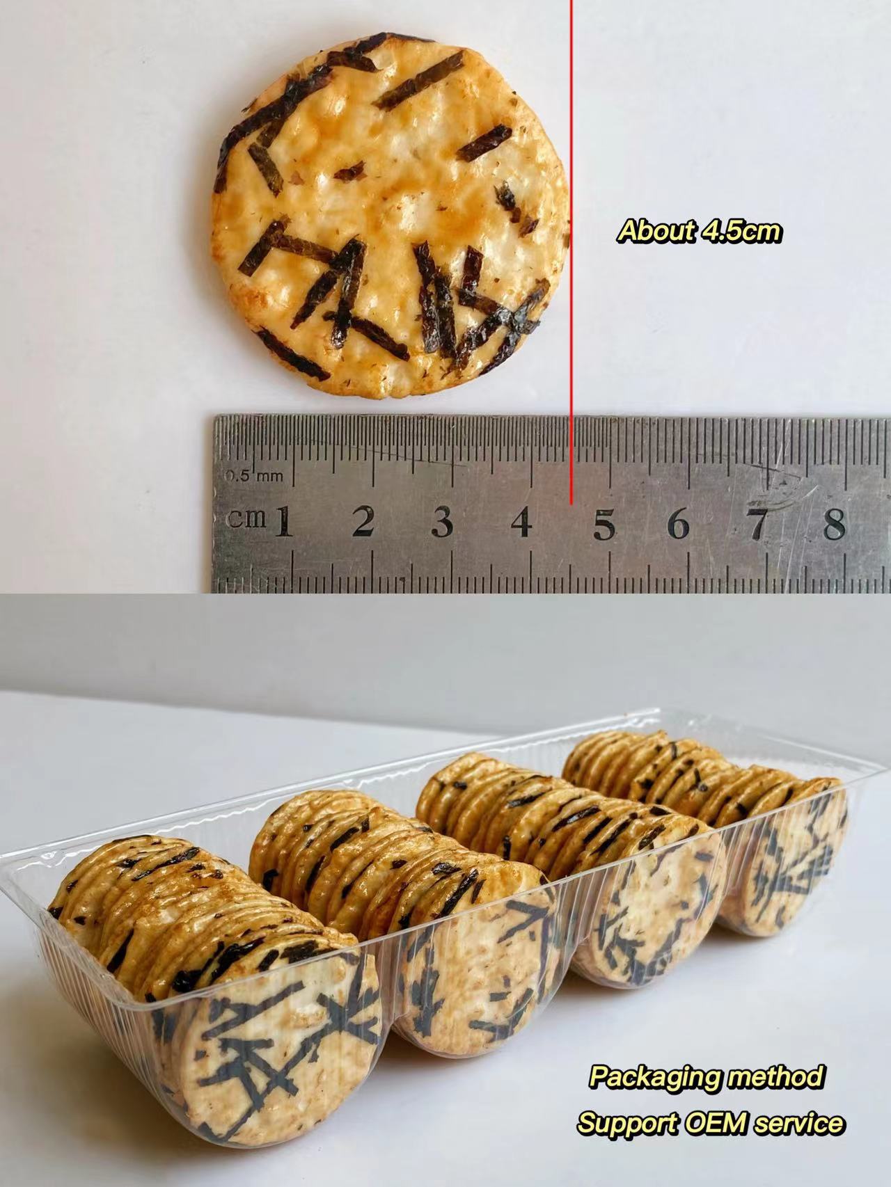 Hot Sale Seaweed Biscuits Japanese Snacks Round Rice Cake Crisp Rice Crackers Grain Snack