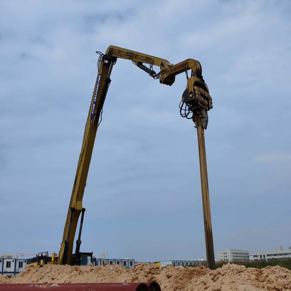 360 Degree Excavator Vibro Hammer with long boom arm , Excavator Mounted