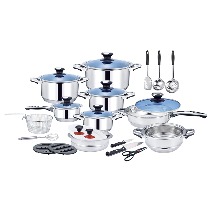 Combination Cookware Set Stainless Steel Kitchen Soup Cooking Pot Non Stick Frying Pan