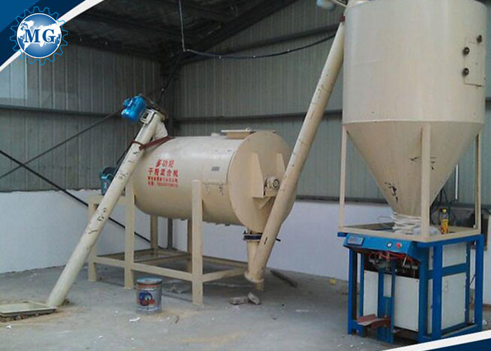 Simple 3-4 T/H Dry Mortar Production Line Ceramic Tile Adhesive Mixing Machine