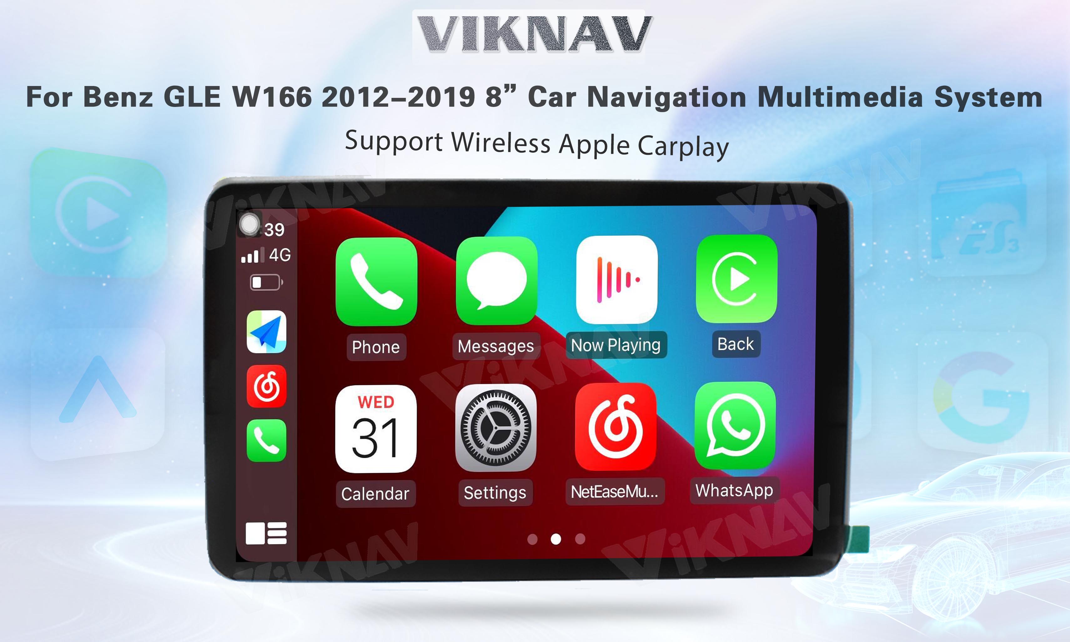 Viknav Car Radio For Mercedes Benz GLE GLS GL ML W166 X166 2012-2019 Vertical Screen HD LCD Touch Screen (NTG 4.5)