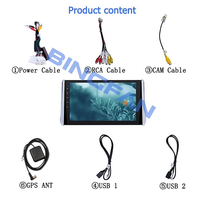 Android 10 Quad Core 1GB+16GB for Toyota RAV4 2018-2020 Car Radio WIFI FM GPS Car Screen WIth Camera