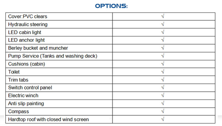 Center Cabin Aluminum Fishing Boats 8m / 26ft Basic length corrosion resistance