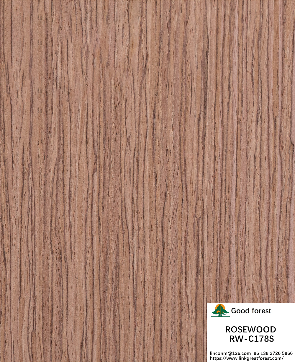 Engineered Wood Veneer Padouk Straight Grain Slice Cut Technics Thickness 0.5mm For Cabinet Face