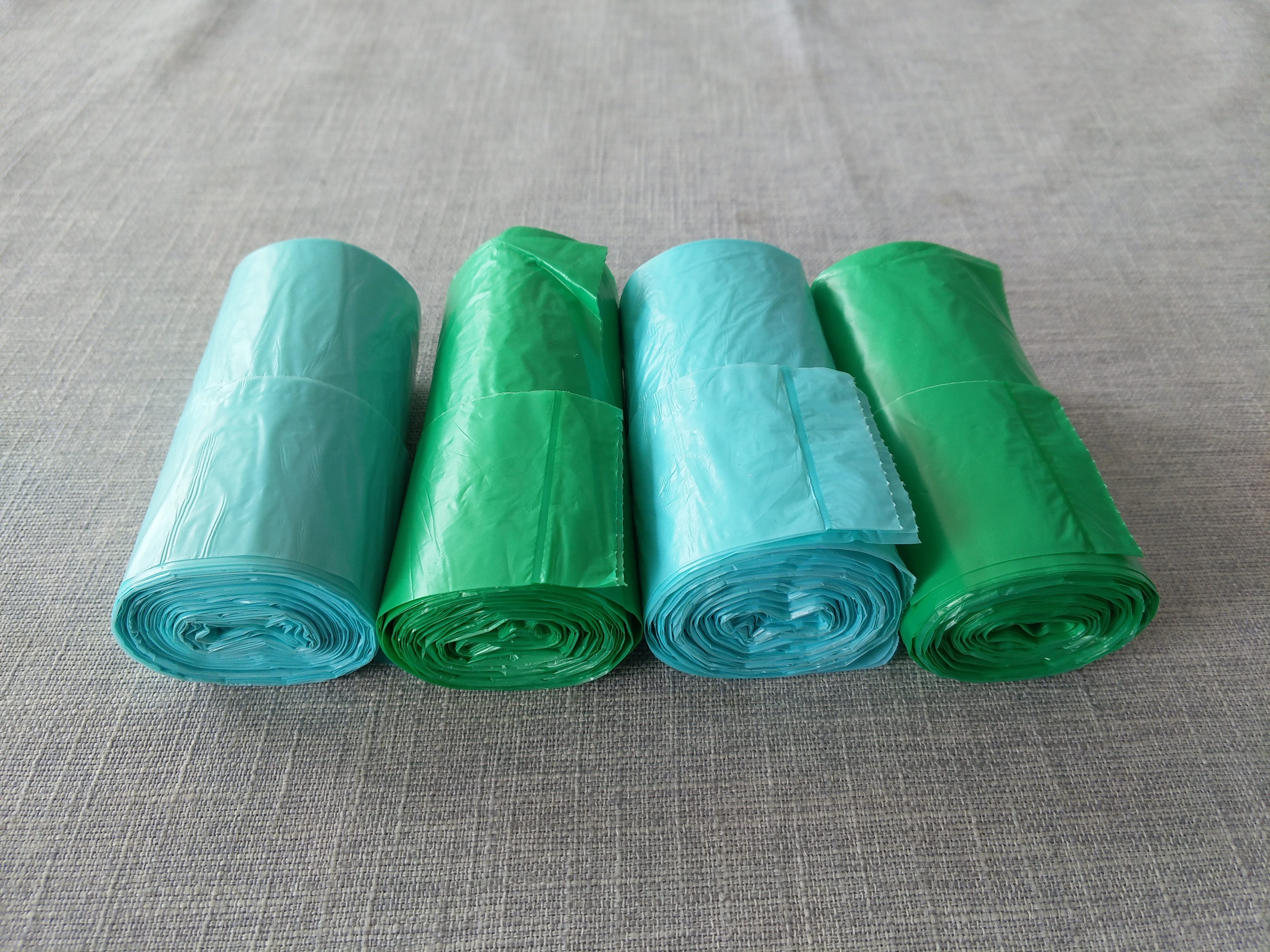 Beige PE Plastic HDPE/LDPE Flap Tie Trash Garbage Bag for Direct Custom Branding