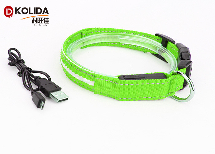 USB Rechargeable Polyster Flashing Light Up Dog Collar 16cm X 14cm X 5cm