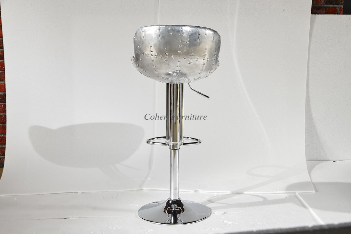 Chromed Base Leather Counter Stools , Counter Height Swivel Bar Stools With Backs