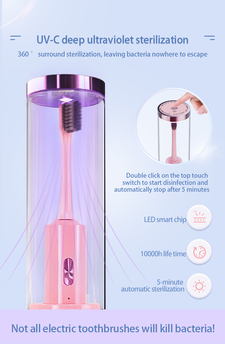 Disinfection and Mouthwash 2-in-1 Cup Wireless Charging Portable Travel Vibration Sonic Electric toothbrush