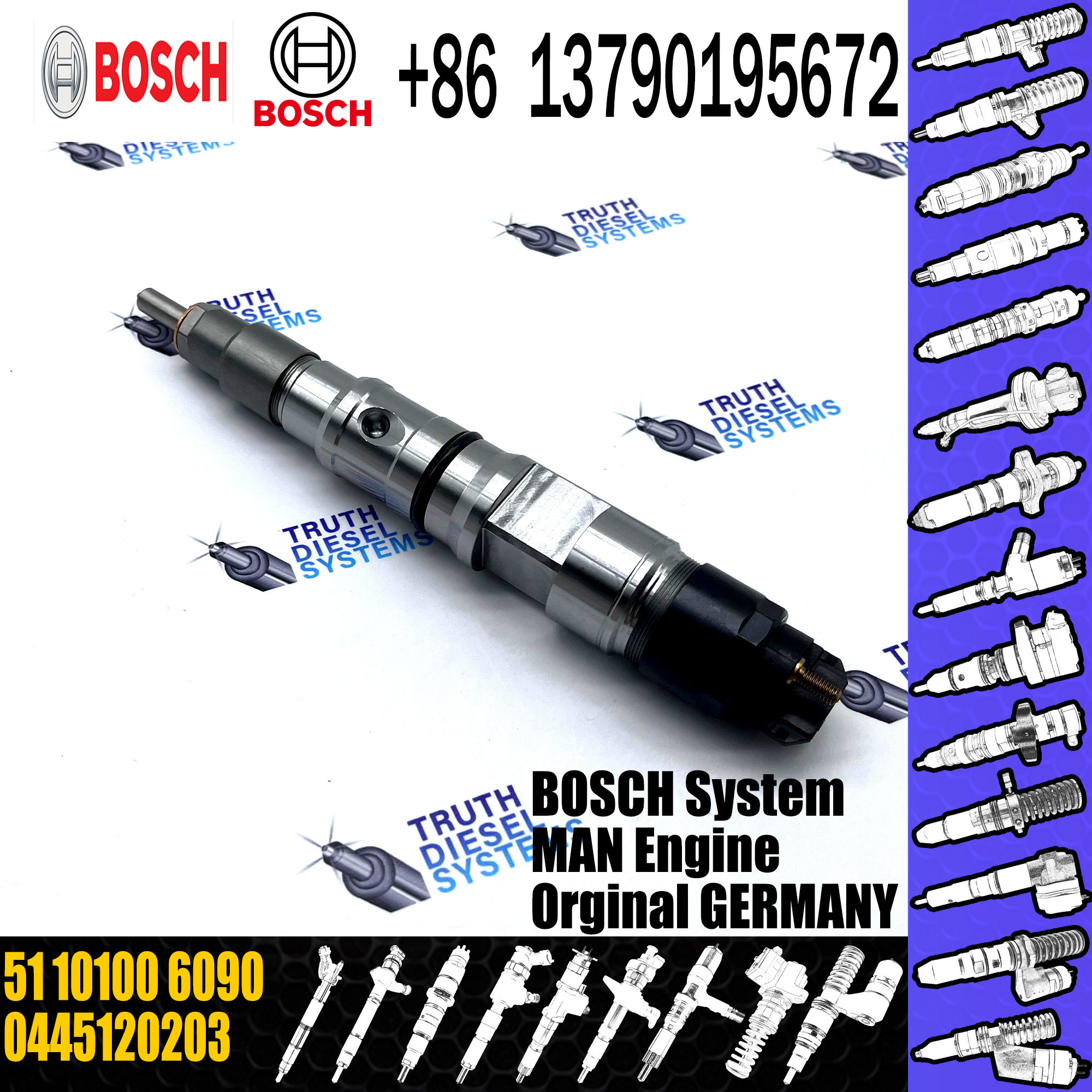 51101006090 automobile engine parts Common Rail diesel fuel Injector 51101006090