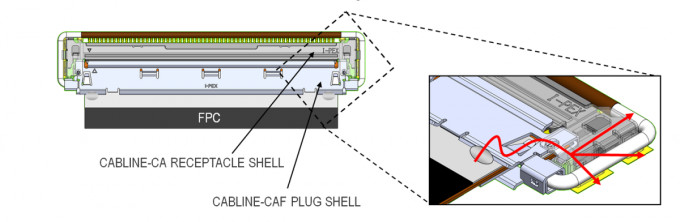 I-PEX CABLINE-CAF 40P Automotive Coaxial Cable Connectors 20858-040T-01 40Pin Mating Direction Horizontal
