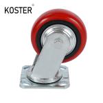Customized Request Heavy Duty Flat Fixed Type Iron PU/PVC Caster Wheel with