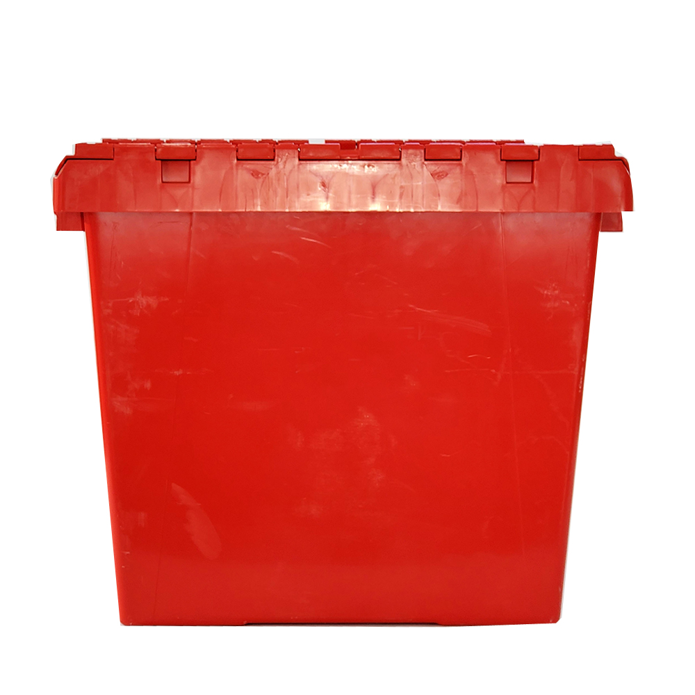 Attached Lid Stackable Plastic Milk Crates Vegetable Storage Industrial Handling