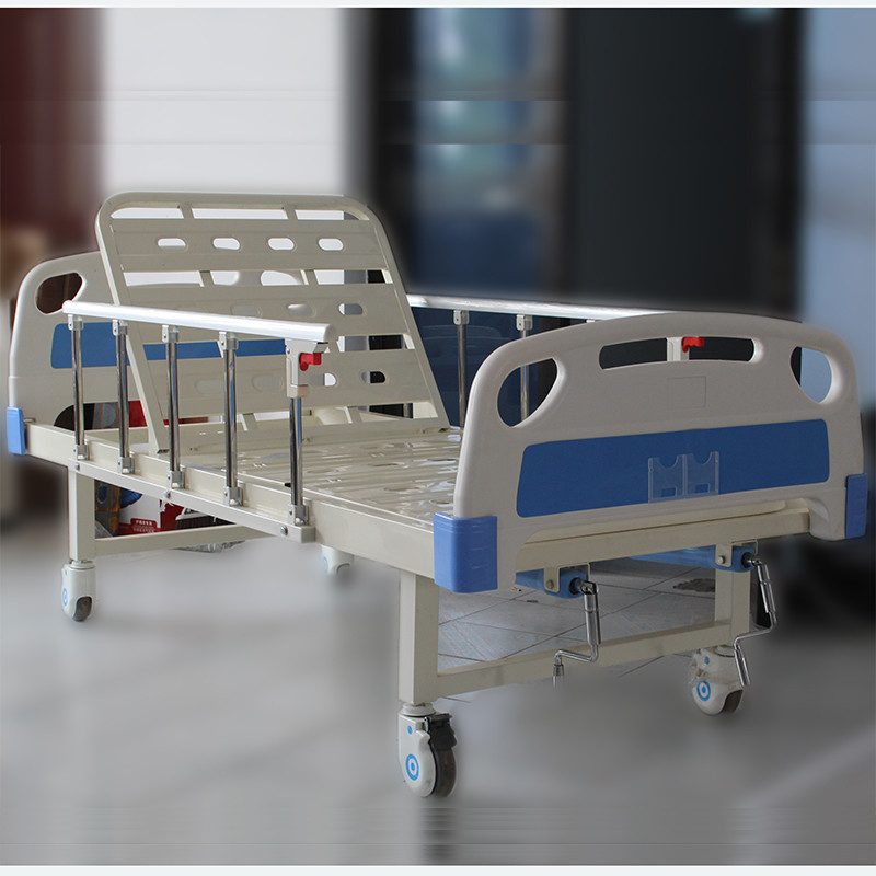 ABS Head Double Shake Elderly Manual Nursing Bed Two Function