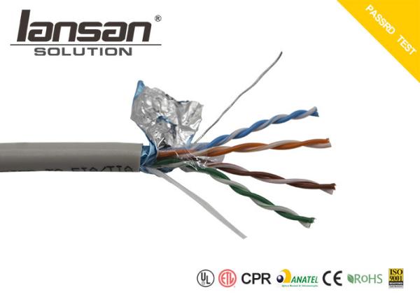 Bare Copper Category 6a Cable , Round PVC STP Ethernet Patch Cable 2m 3m 5m