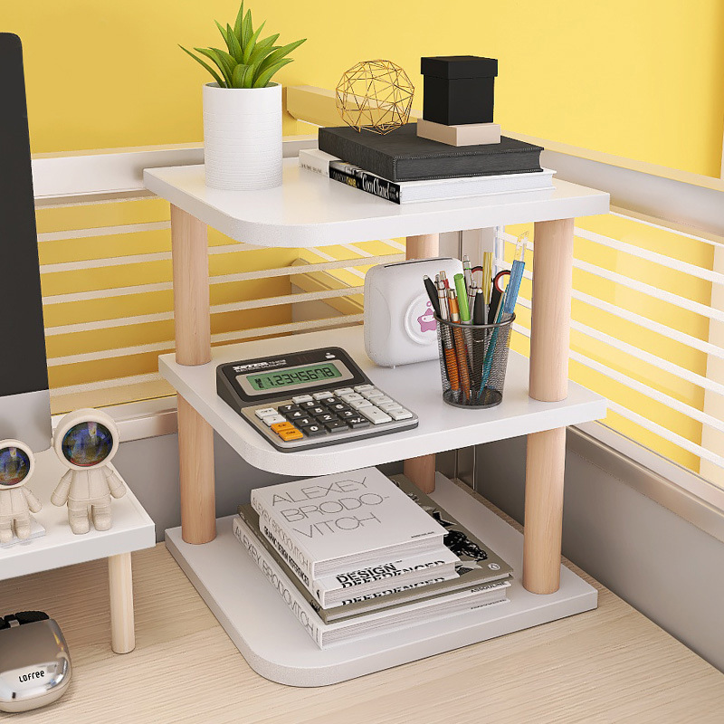 Multilevel Wooden Desktop Bookshelf Desktop Storage Shelf Wooden Display Shelf, Counter Storage Shelf Top Bookcase -