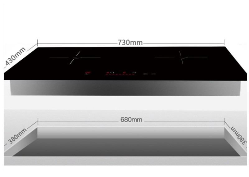 Double Burner Black Crystal Glass Cooking Kicthenaid Stove
