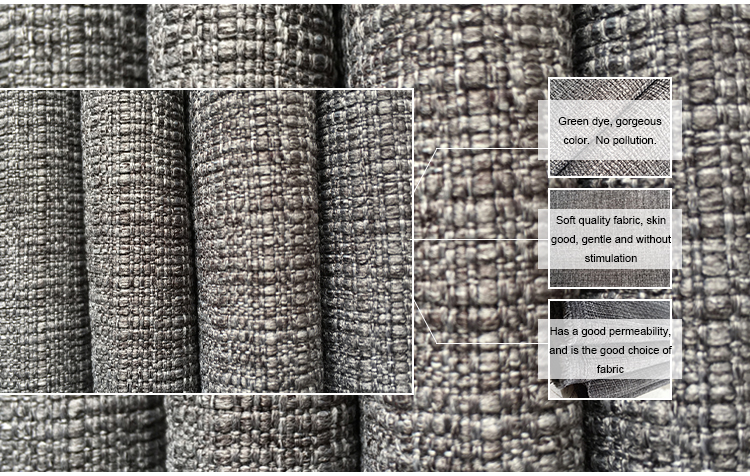 300D 275gsm Cationic Polyester Jacquard Slub Chenille Fabric for Furniture Upholstery