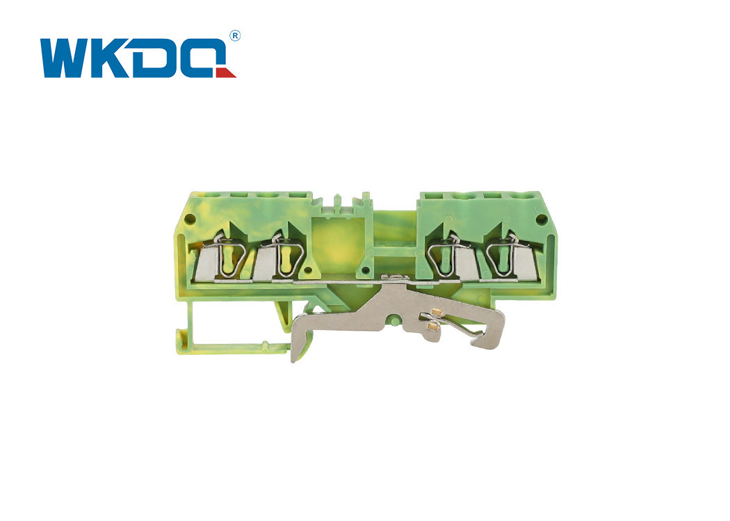  280-837 Spring Cage Ground Terminal Block Connectors Green Color Flaming Retarding Nylon PA66 Manufactures