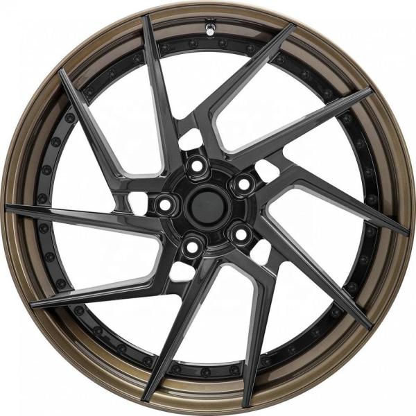 18 19 20 inch two piece aluminum car wheel brown colour brush PCD 5x114.3 forged