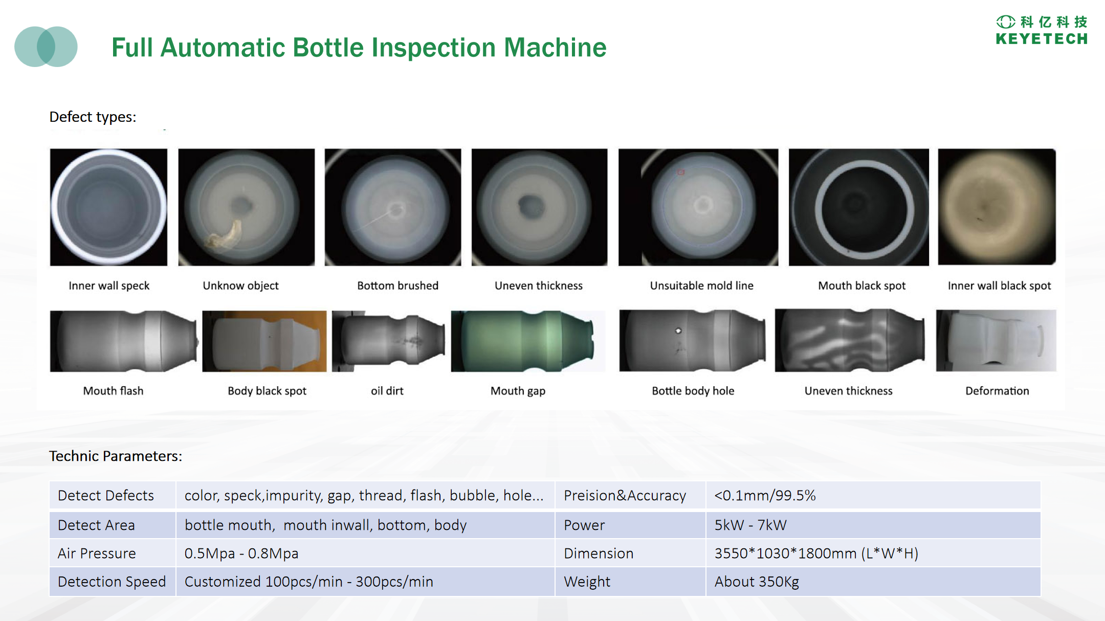 Full Automatic Visual Inspection Machine for Plastic Bottle Latest AI Algorithms from Pharmacy Food Beverage Daily Chemical Industry