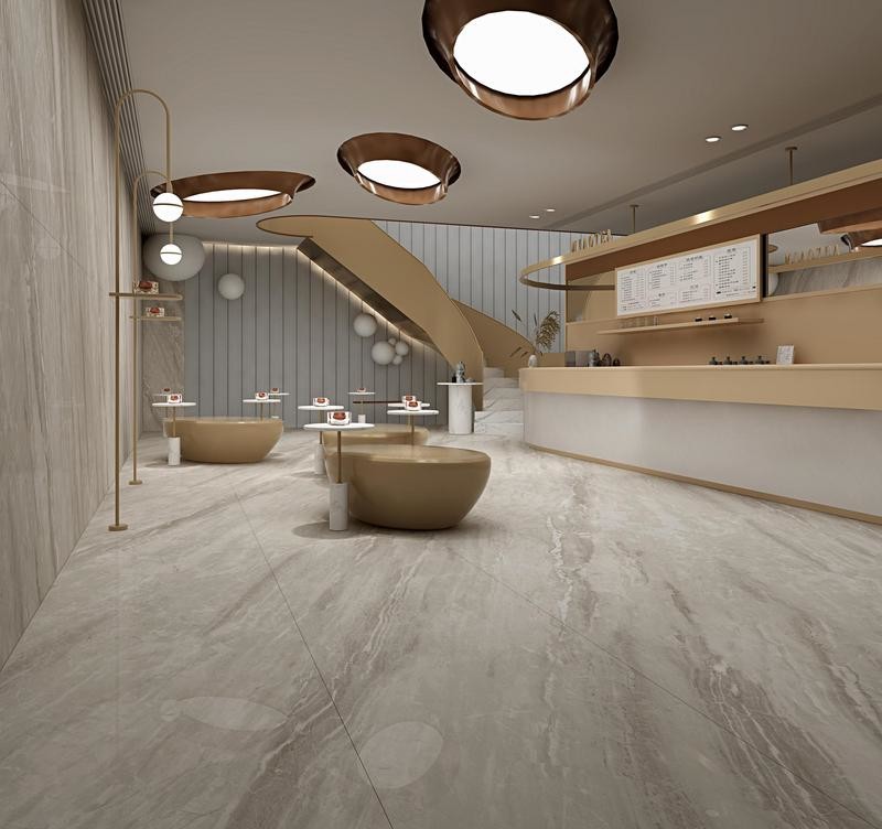 Gray Modern 900x1800x9mm Marble Look Outside Wall Glazed Polished Porcelain Tile For Bathroom