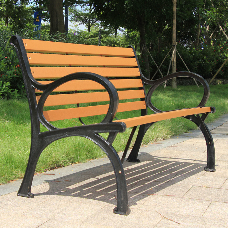 Bao Tuo outdoor thickening of cast iron park chairs lounge chairs red 1.25 meters BTC-038