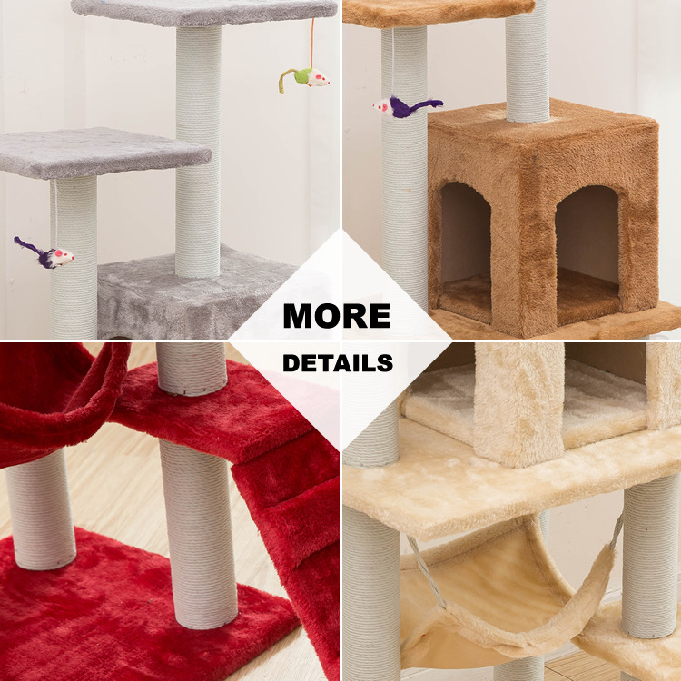 OEM ODM White Cat Scratcher Climber Plush Cat Scratcher Tree House