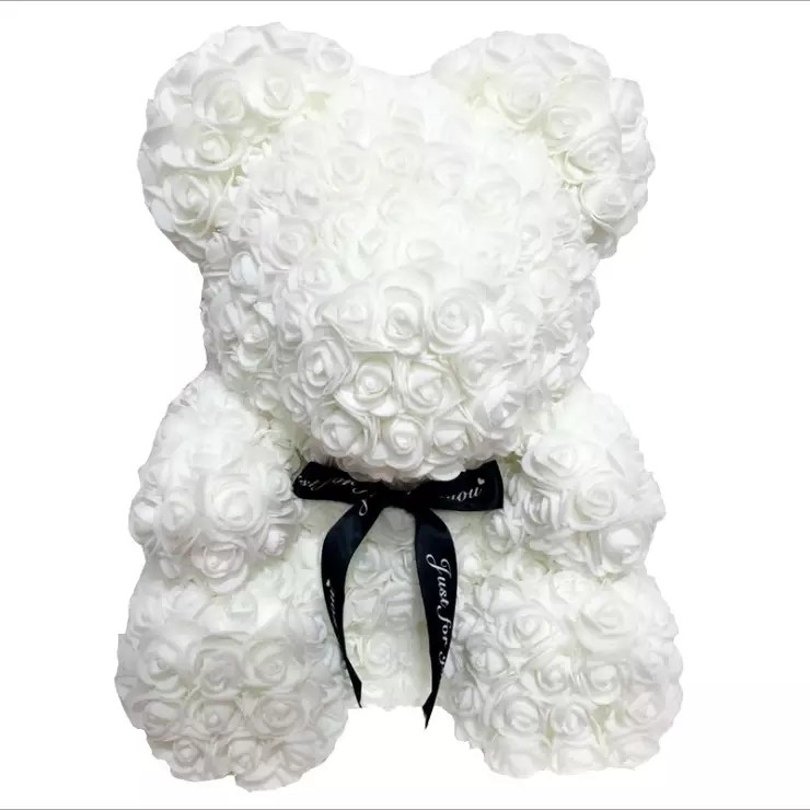 Rose Bear for Christmas Day Teddy Bear with PE Roses Bouquet Flower Teddy Rose Bear Rose Flower bear gift