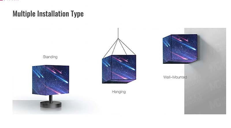 Indoor IP31 Iron Cabinet Commercial LED Display 3d Cube Led Screen Wifi Control