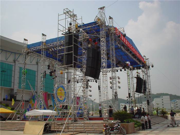 ISO Single Speaker Truss Stands Tower Aluminum 6082 Height 12m Space Saving