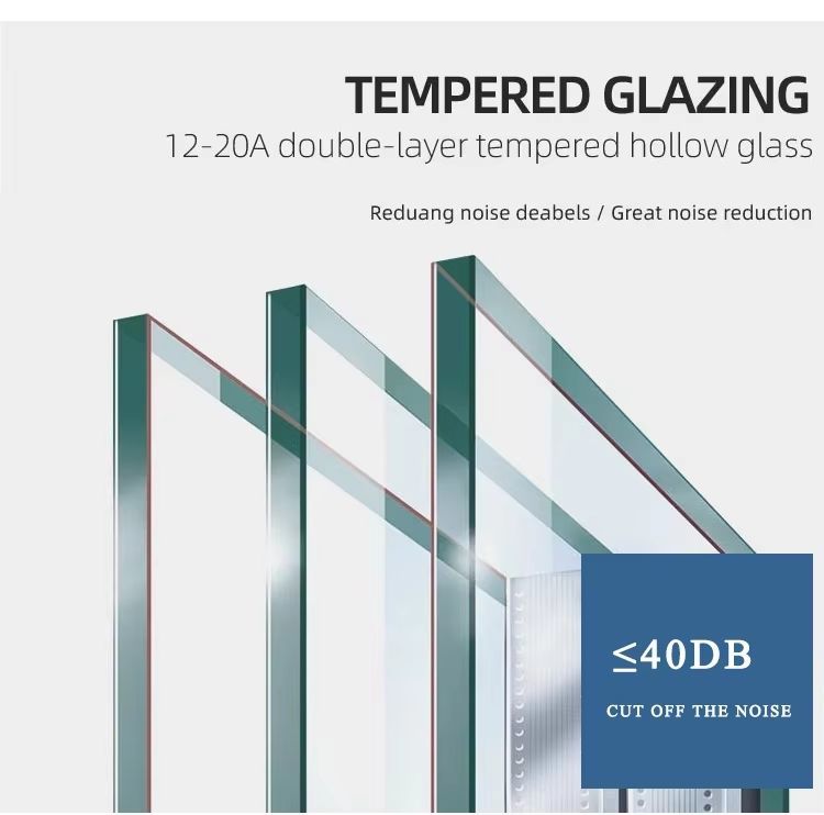Double-Layer Tempered Glass Window Safety and Energy Saving Aluminum Sliding Window