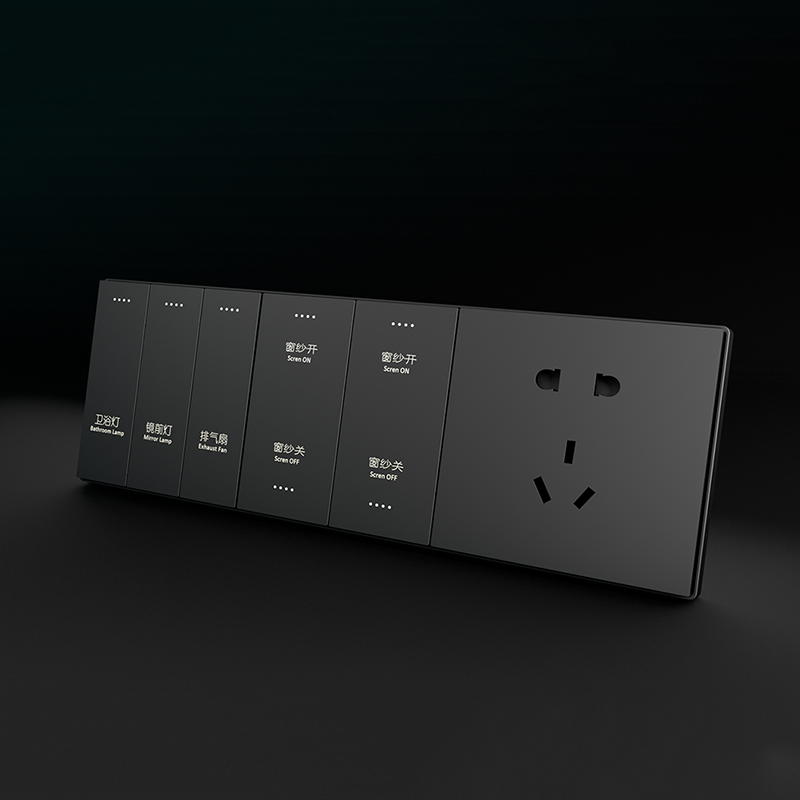 Black Wifi Connected Light Switch 220V Smart Switch For Led Lights