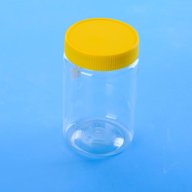 900ML Screwed Capped Plastic Round Plastic Screw Cap Jars