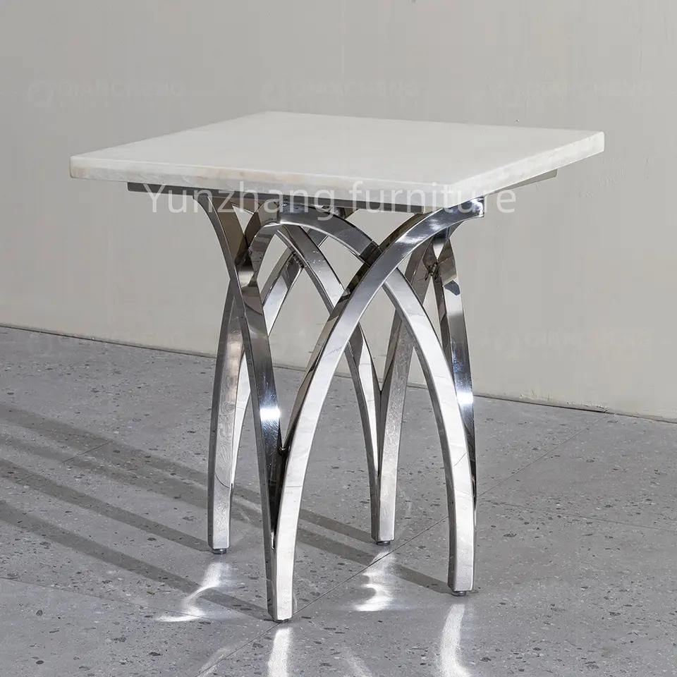 Unique Design Side Sofa Table Living Room Furniture With Metal Base
