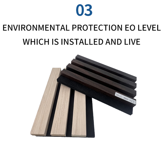 Fireproof Square Edge Acoustic Board Panel Wood Slat Panel For Home Decoration